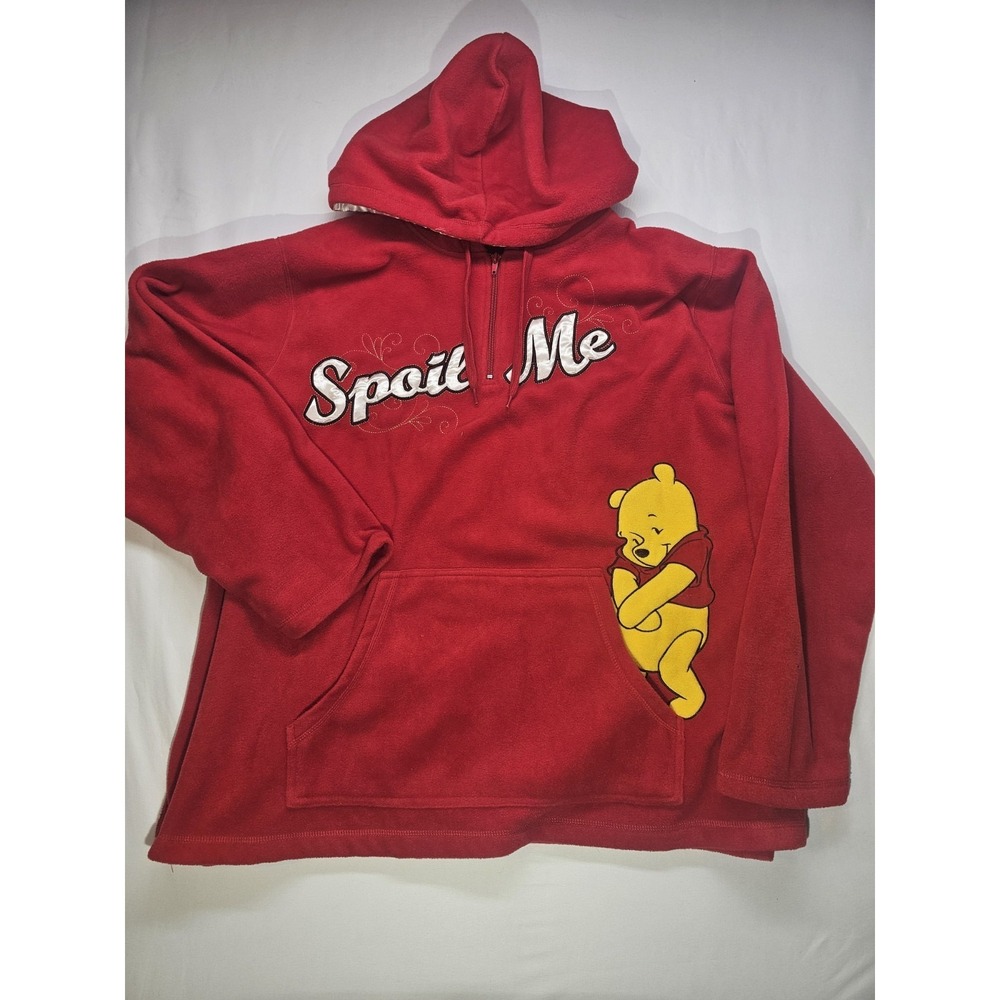 Official Disney Winnie the Pooh Spoil Me Fleece Half Zip Hoodie Womens Plus 4X